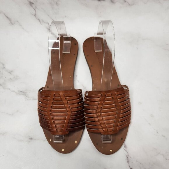Madewell Willa Huarache Slide Sandals Brown Leather Women's 8 - Picture 2 of 6